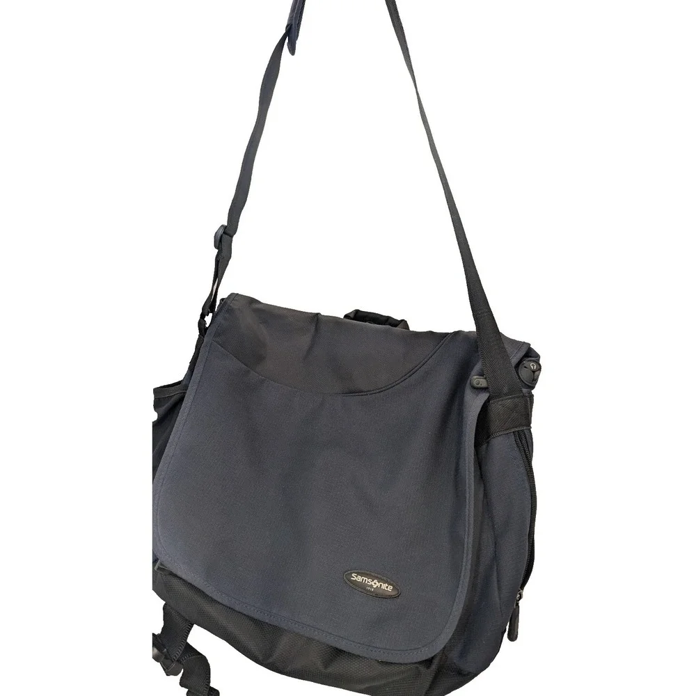 Samsonite Gray Laptop Messenger Bag Padded Shoulder Business Travel Briefcase